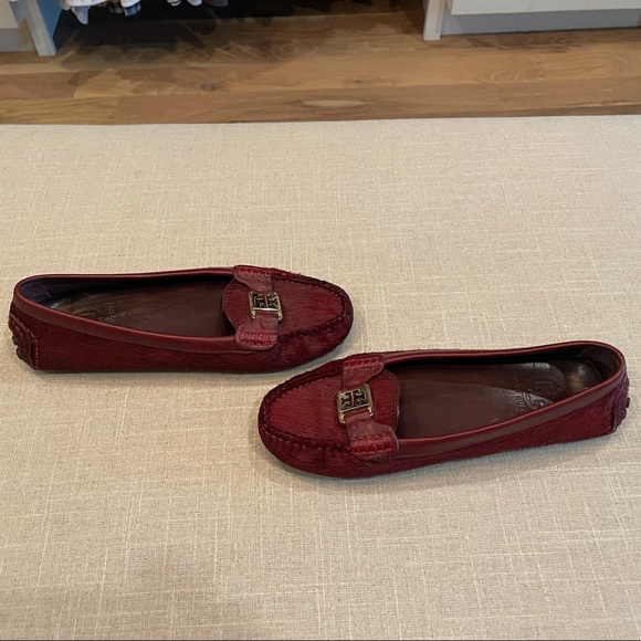 Tory Burch Plum Hair-calf Kendrick Driver sz 7 - Picture 4 of 6